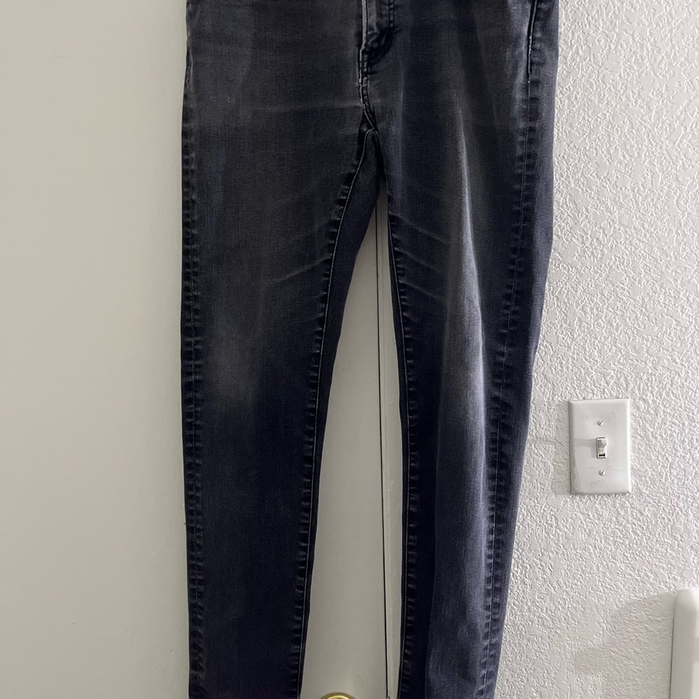 Uniqlo Jeans Mens 33x34 Black Denim Ultra Stretch Skinny Slim Fit Dark Wash